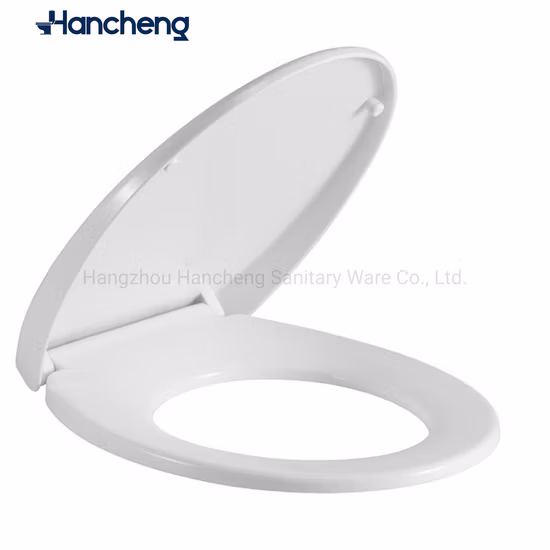 WC-Sitz mit Absenkautomatik, Schnellverschluss-Toilettensitz, verstellbare Scharniere, ovaler Standard-Toilettensitz